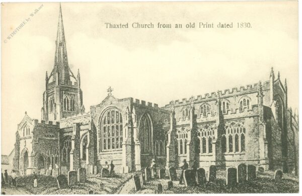thaxted, church from an old print dated 1830