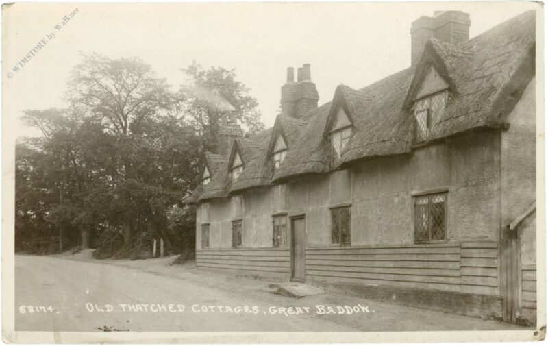 great baddow, old thatched cottages great baddow, old thatched cottages