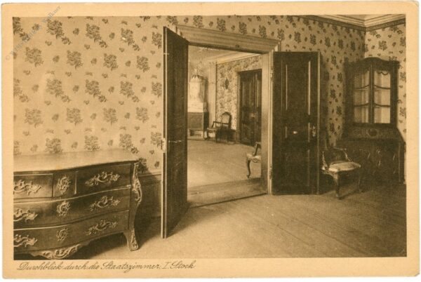frankfurt, goethehaus, durchblick durch die staatszimmer, i. stock