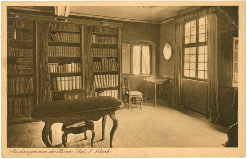 frankfurt, goethehaus, studienzimmer des herrn rat, ii. stock frankfurt, goethehaus, studienzimmer des herrn rat, ii. stock