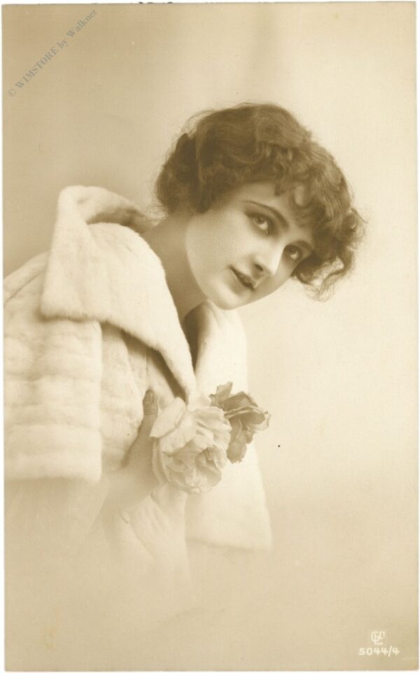 dame mit blumen