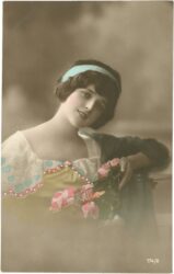 dame mit blumen