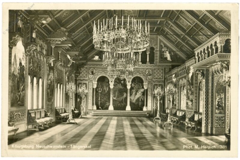 schwangau, königsburg neuschwanstein, sängersaal schwangau, königsburg neuschwanstein, sängersaal