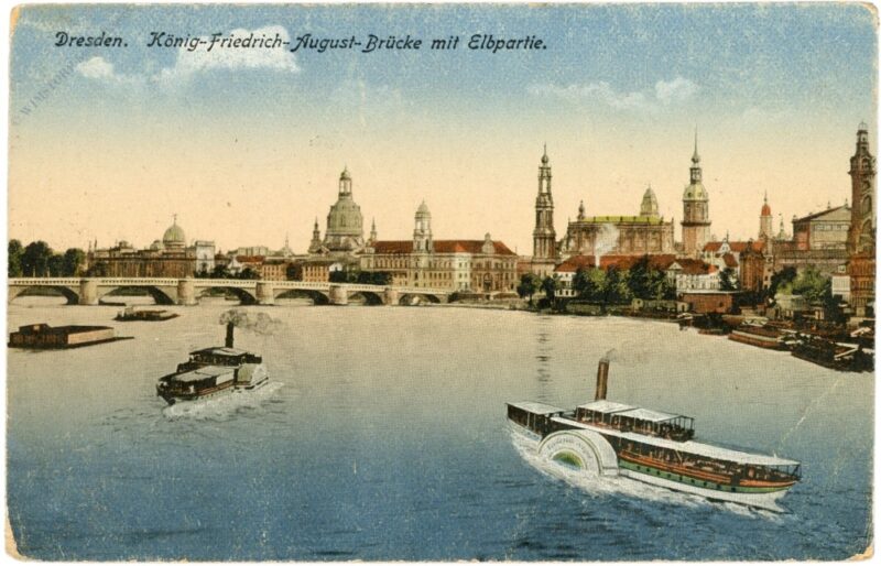 dresden, könig friedrich august brücke mit elbpartie dresden, könig friedrich august brücke mit elbpartie