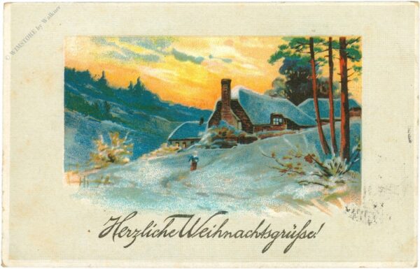 weihnachten, verschneite hütte