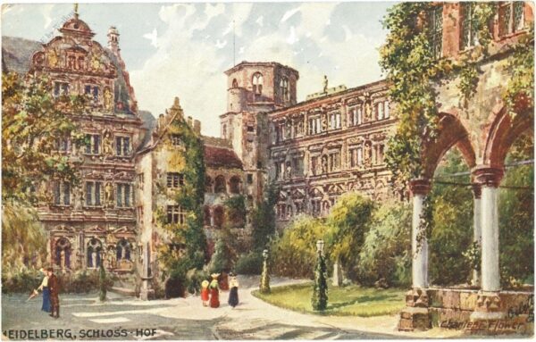 heidelberg, schlosshof heidelberg, schlosshof