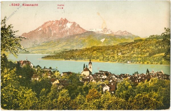 küssnacht, ortsansicht mit pilatus