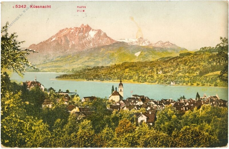 küssnacht, ortsansicht mit pilatus