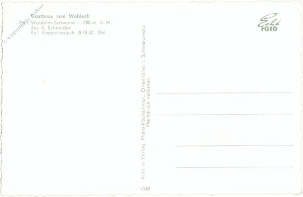 waldulm schwend, gasthaus zum waldeck