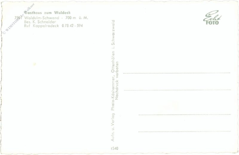 waldulm schwend, gasthaus zum waldeck