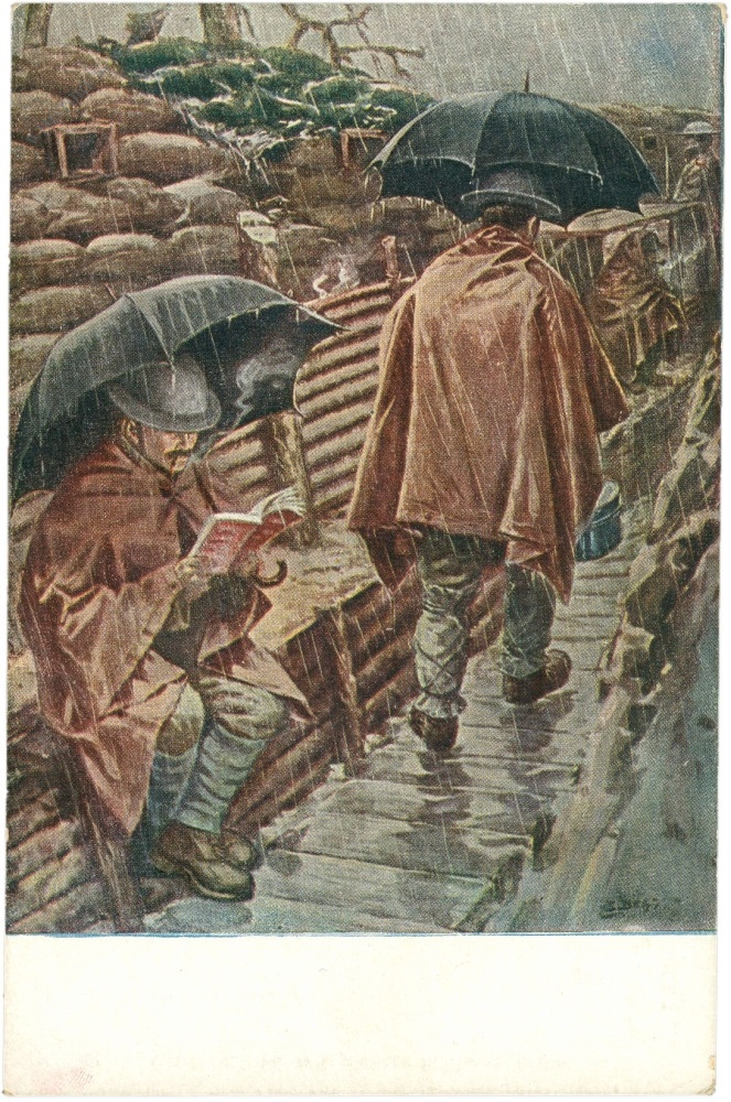 englische soldaten bei regenwetter in ihrem schützengraben englische soldaten bei regenwetter in ihrem schützengraben