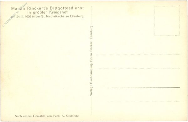 martin rinckart's bittgottesdienst in größter kriegsnot 1639 in der st. nicolaikirche zu ellenburg