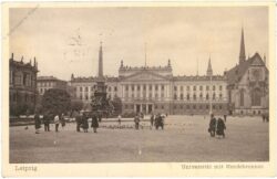 leipzig, universität mit mendebrunnen