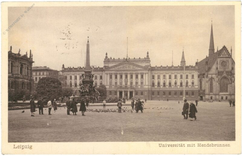 leipzig, universität mit mendebrunnen leipzig, universität mit mendebrunnen