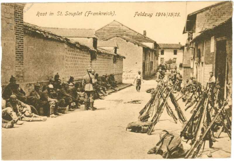 feldzug 1914/15/16 rast in st. souplet (frankreich)