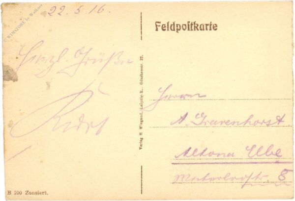 feldzug 1914/15/16 rast in st. souplet (frankreich)