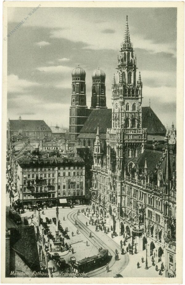 münchen, rathaus mit frauenkirche