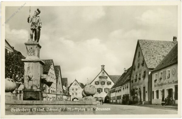 gräfenberg, marktplatz mit brunnen