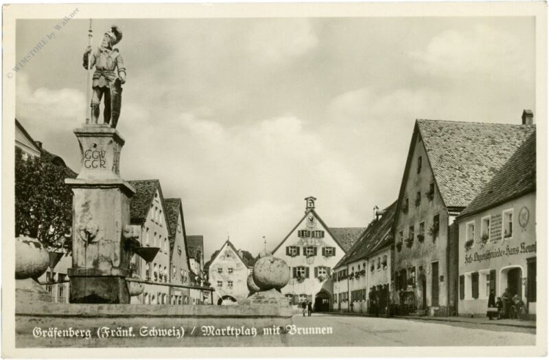 gräfenberg, marktplatz mit brunnen