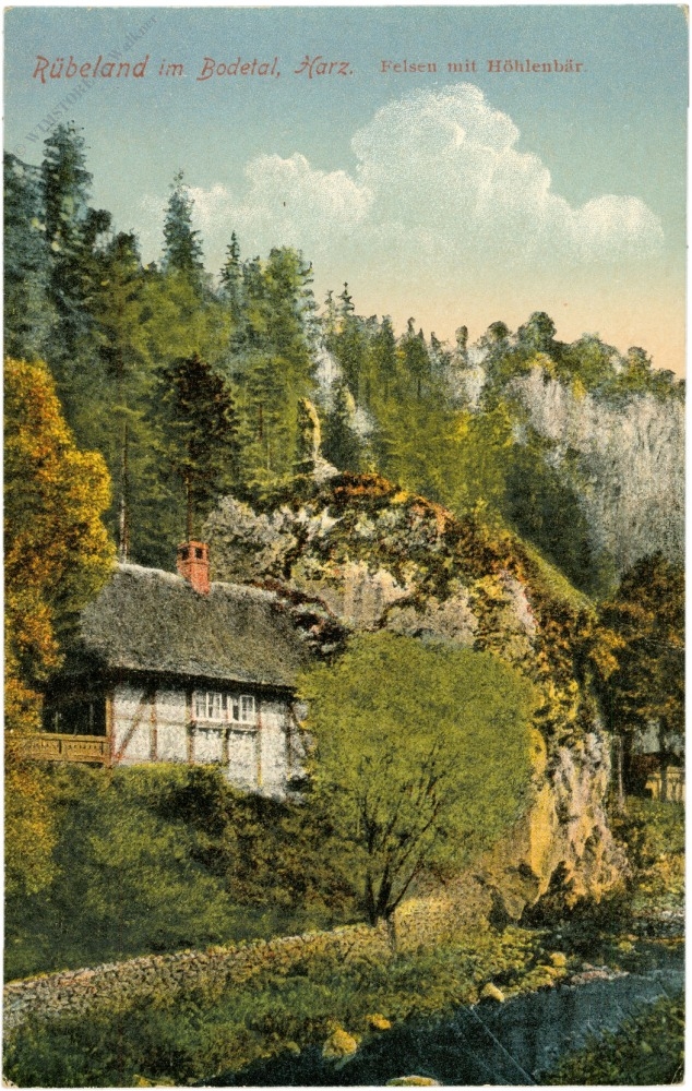 rübeland im bodetal, harz, felsen mit höhlenbär rübeland im bodetal, harz, felsen mit höhlenbär