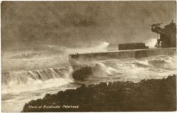 peterhead, storm at breakwater