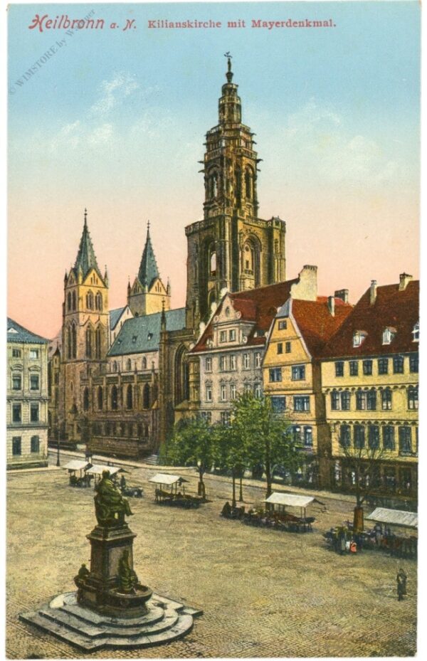 heilbronn, killianskirche mit mayerdenkmal