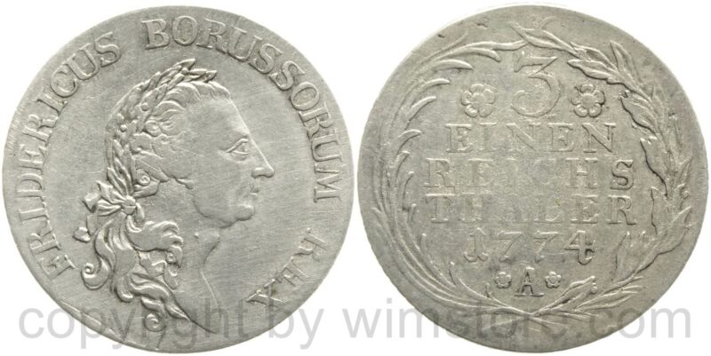 preussen, 1/3 reichstaler 1774, silber, s preussen, 1/3 reichstaler 1774, silber, s