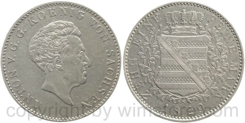 sachsen, taler 1829 s, silber, ss vz
