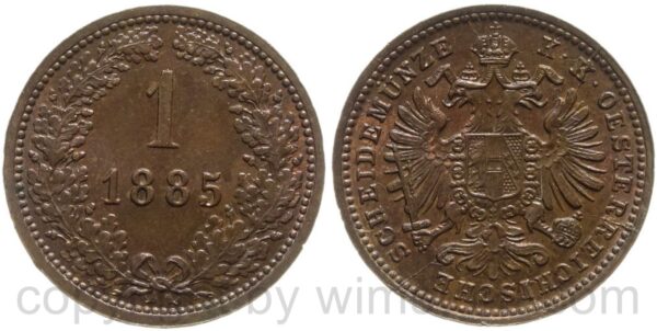 franz josef i., 1 kreuzer 1885, kupfer, vz st franz josef i., 1 kreuzer 1885, kupfer, vz st