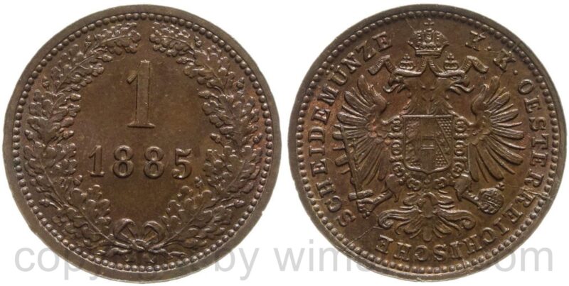 franz josef i., 1 kreuzer 1885, kupfer, vz st