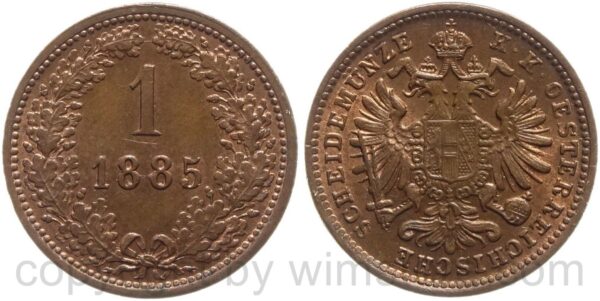 franz josef i., 1 kreuzer 1885, kupfer, st franz josef i., 1 kreuzer 1885, kupfer, st