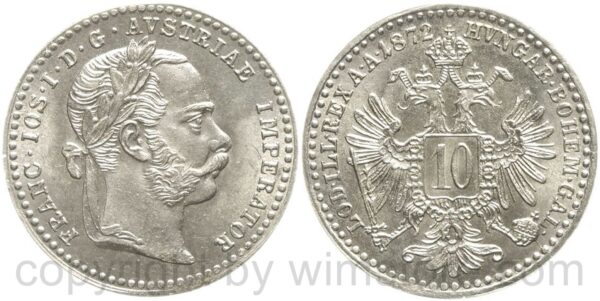 franz josef i., 10 kreuzer 1871, silber, st