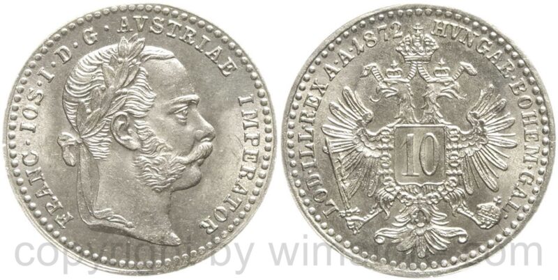 franz josef i., 10 kreuzer 1871, silber, st franz josef i., 10 kreuzer 1871, silber, st
