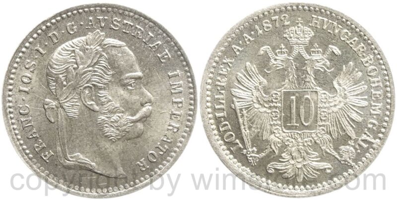 franz josef i., 10 kreuzer 1871, silber, st franz josef i., 10 kreuzer 1871, silber, st