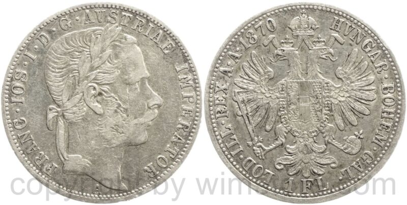 franz josef i., 1 gulden 1870 a, silber, ss franz josef i., 1 gulden 1870 a, silber, ss
