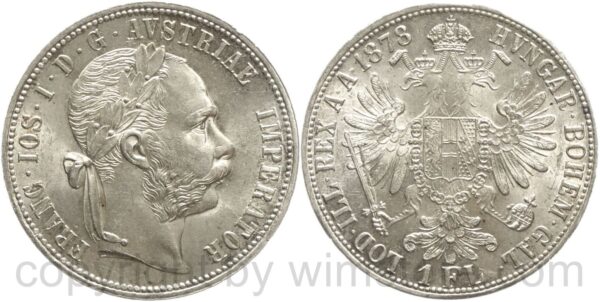 franz josef i., 1 gulden 1878, silber, vz st franz josef i., 1 gulden 1878, silber, vz st