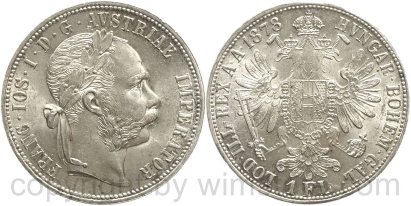 franz josef i., 1 gulden 1878, silber, vz st franz josef i., 1 gulden 1878, silber, vz st