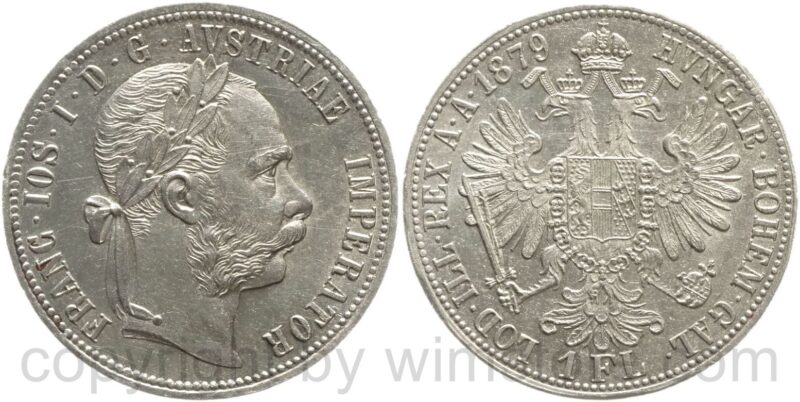 franz josef i., 1 gulden 1879, silber, ss vz franz josef i., 1 gulden 1879, silber, ss vz