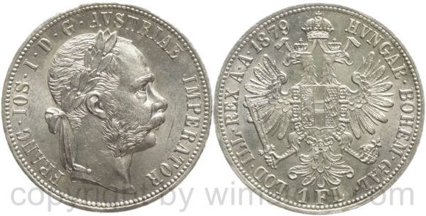 franz josef i., 1 gulden 1879, silber, vz franz josef i., 1 gulden 1879, silber, vz
