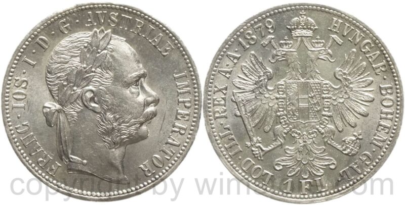 franz josef i., 1 gulden 1879, silber, vz franz josef i., 1 gulden 1879, silber, vz