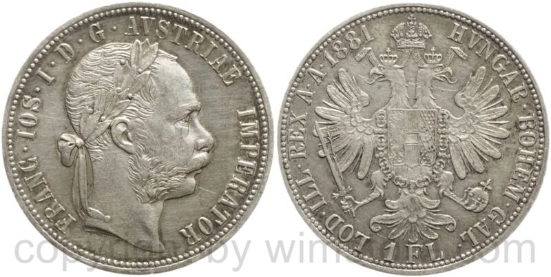 franz josef i., 1 gulden 1881, silber, ss franz josef i., 1 gulden 1881, silber, ss