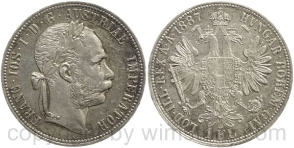 franz josef i., 1 gulden 1887, silber, ss franz josef i., 1 gulden 1887, silber, ss