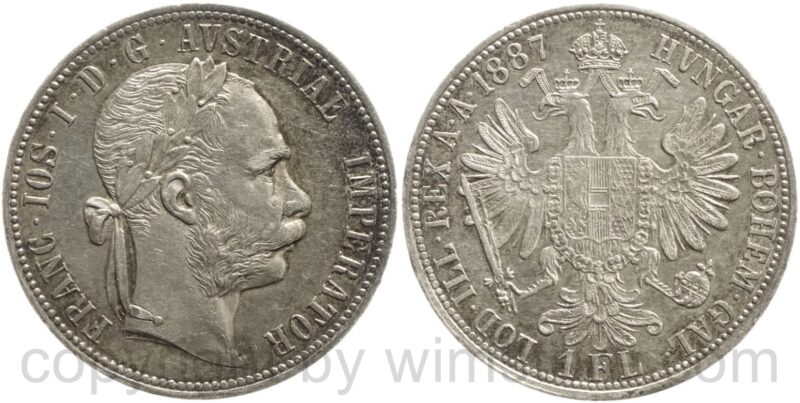 franz josef i., 1 gulden 1887, silber, ss franz josef i., 1 gulden 1887, silber, ss