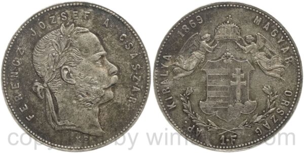 franz josef i., 1 forint 1869 kb, silber, ss franz josef i., 1 forint 1869 kb, silber, ss
