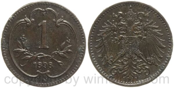 franz josef i., 1 heller 1898, kupfer, ss