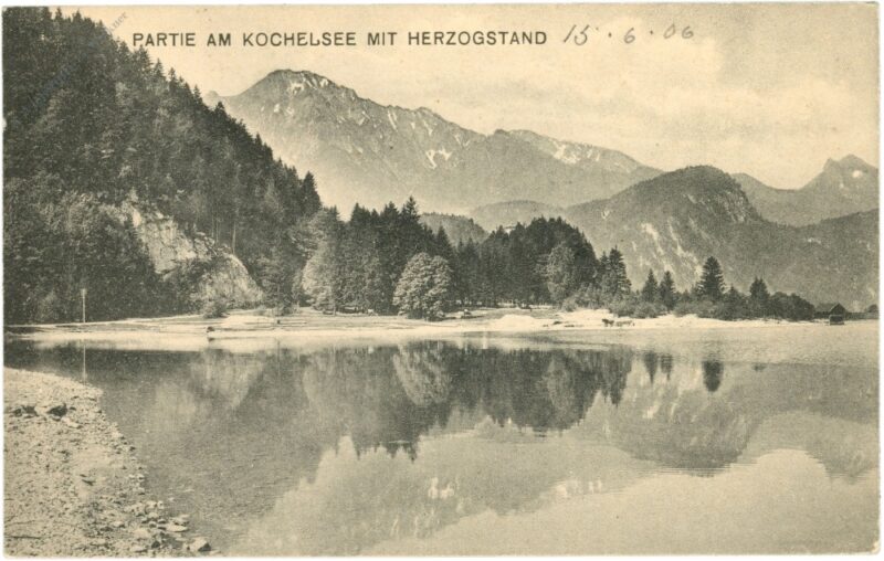 kochel, partie am kochelsee mit herzogstand kochel, partie am kochelsee mit herzogstand