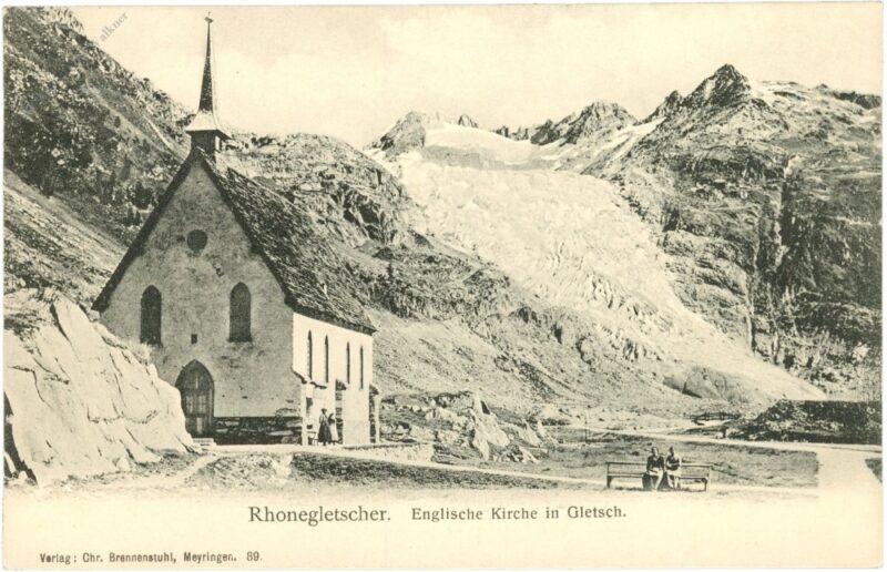rhonegletscher, englische kirche in gletsch rhonegletscher, englische kirche in gletsch