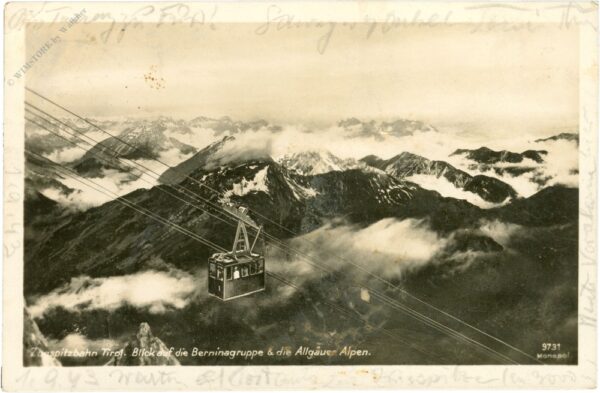 ehrwald, zugspitzbahn, blick auf die berninagruppe und die allgäuer alpen