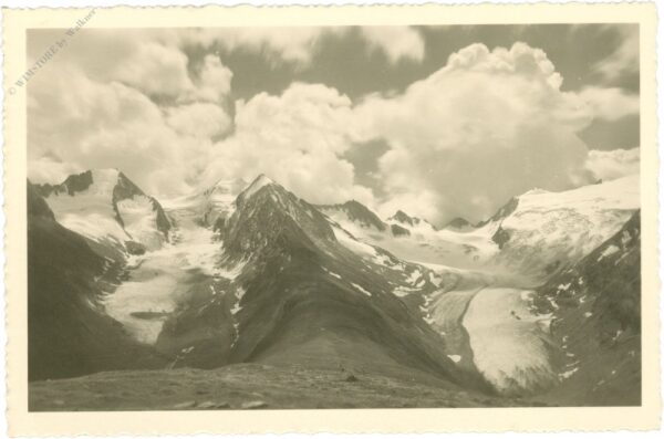 obergurgl, blick von der hohen mutt auf den gaisberg und rotmoos gletscher