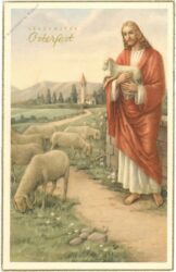 ostern, jesu mit den schafen